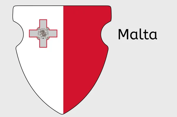 Icono Bandera Maltesa Malta País Bandera Vector Ilustración — Vector de stock