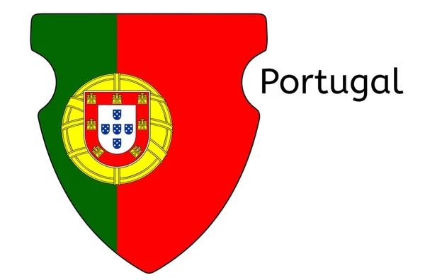 Icono Bandera Portuguesa Portugal País Bandera Vector Ilustración — Vector de stock