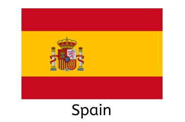 İspanyol bayrak ikonu, İspanya ülke bayrak illüstrasyonu
