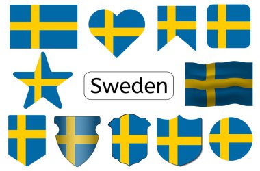 İsveç bayrak ikonu, İsveç ülke bayrak illüstrasyonu