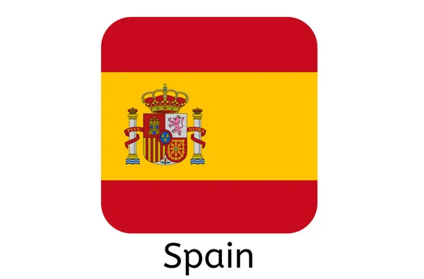 Ισπανική Σημαία Εικονίδιο Ισπανία Χώρα Εικονογράφηση Διάνυσμα — Διανυσματικό Αρχείο