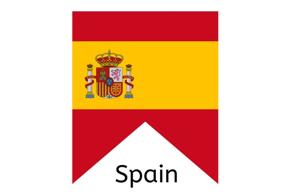 Icône Drapeau Espagnol Illustration Vectorielle Drapeau Pays Espagne — Image vectorielle
