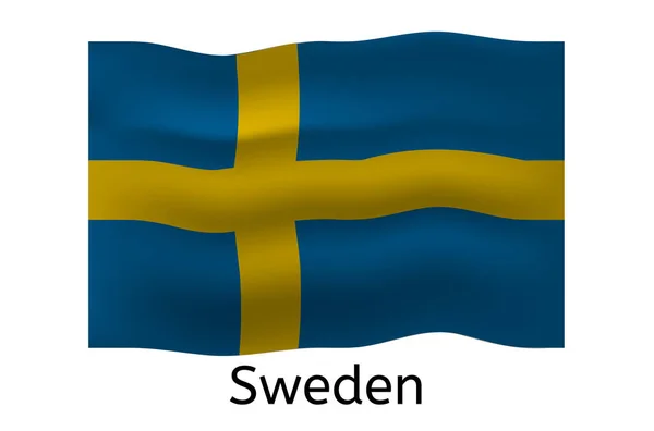 Icono Bandera Sueca Suecia País Bandera Vector Ilustración — Vector de stock