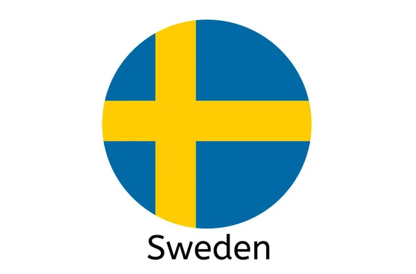 Значок Шведского Флага Векторная Иллюстрация Шведского Флага — стоковый вектор