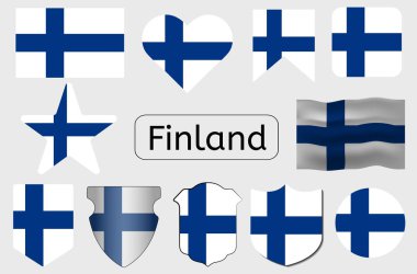 Finnic Flag simgesi, Finlandiya ülke bayrak illüstrasyonu