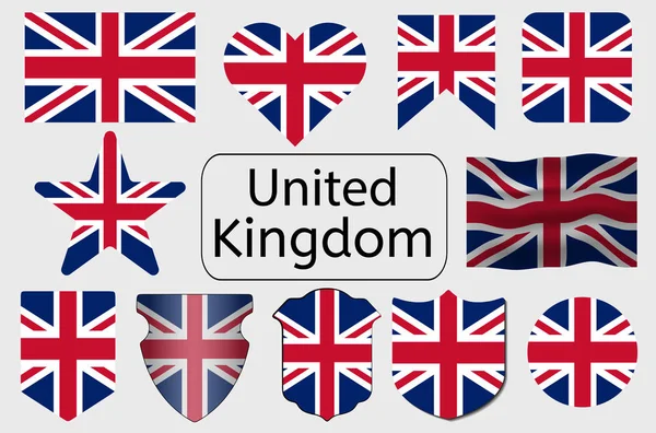 Ícone Bandeira Inglesa Reino Unido País Bandeira Vetor Ilustração — Vetor de Stock