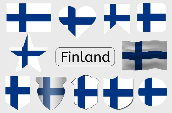 Ікона Фінського Прапора Зображення Вектора Прапора Фінляндії — стоковий вектор
