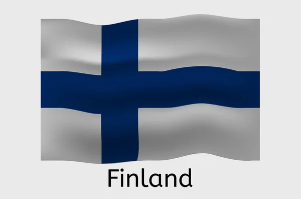Icône Drapeau Finlandais Finlande Pays Drapeau Vectoriel Illustration — Image vectorielle