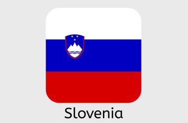 Slovenya bayrak ikonu ve Slovenya ülke bayrak illüstrasyonu