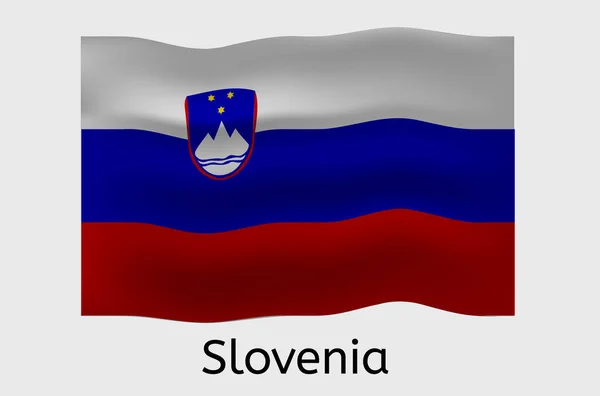 Slovenya Bayrak Ikonu Slovenya Ülke Bayrak Illüstrasyonu — Stok Vektör