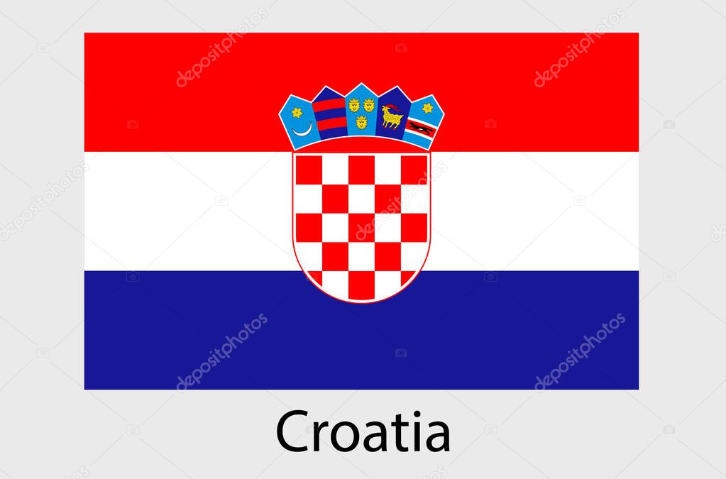 Croatian flag icon, Croatia country flag vector illustration