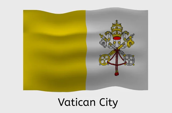 Icono Bandera Del Vaticano Ilustración Vectorial Bandera Ciudad Del Vaticano — Vector de stock