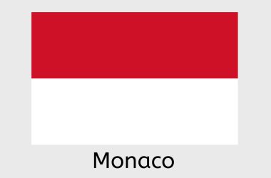 Monako bayrak ikonu, Monako bayrak vektör illüstrasyonu, Monako