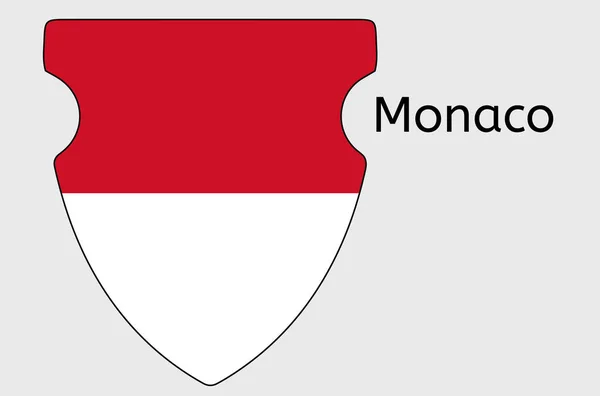 Icono Bandera País Mónaco Ilustración Del Vector Bandera Mónaco Monegasco — Vector de stock