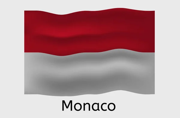 Ikone Der Monegassischen Landesflagge Monegassische Vektor Illustration — Stockvektor