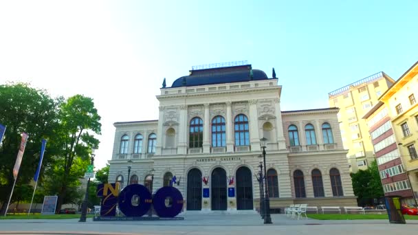 Ljubljana Slovenia Europe Juny 2018 Celebrating 100 Anniversary National Gallery — Wideo stockowe