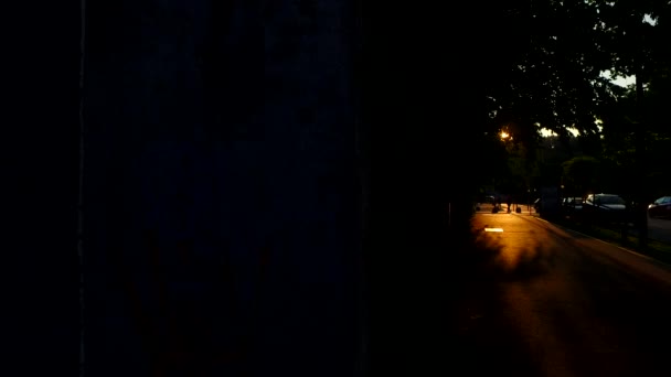 Stíny Siluety Noční Ulice — Stock video