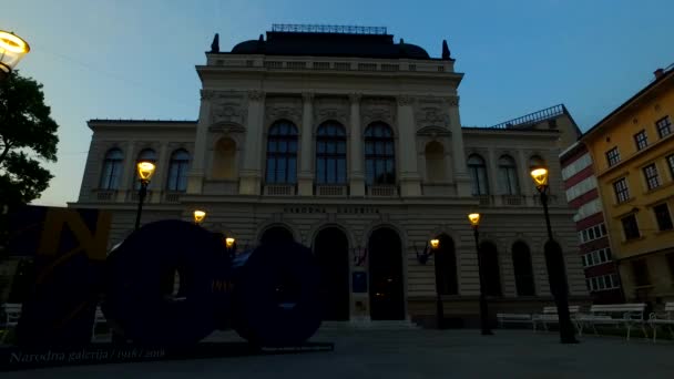 Ljubljana Slovenia Europe Juny 2018 Celebrating 100 Anniversary National Gallery — Wideo stockowe