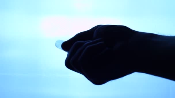 Hand Trying Merge Darkness Light Together Symbolic Symbolism — Stockvideo