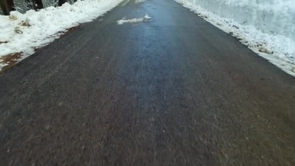 Strada Una Fredda Montagna Innevata — Video Stock