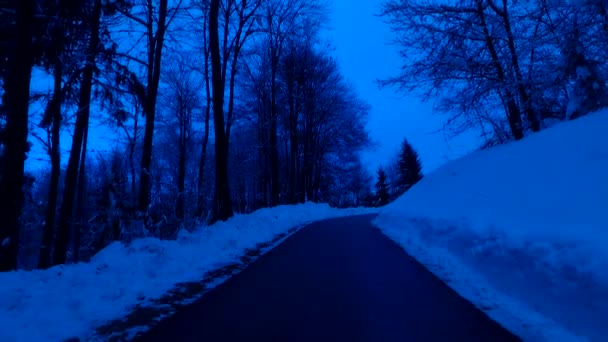 Strada Una Fredda Montagna Innevata — Video Stock