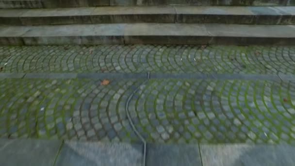 Walking Pavement Camera First Person Pov Town — Vídeo de Stock