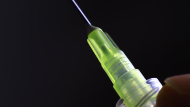 Syringe Macro Insert Skin — Stock Video