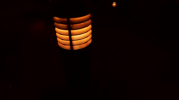 Lantern Street Ground Lamp Close Glowing Night — Wideo stockowe