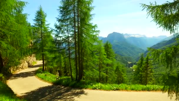 Güzel Bir Gün Tehlikeli Dağlar Yol Yol Doğa — Stok video