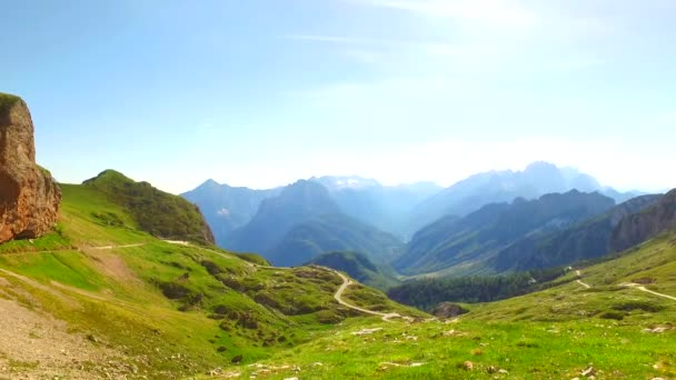 Dangerous Mountains Summer Day Ideal Climbing Hiking Driving — Stock Video