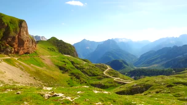 Dangerous Mountains Summer Day Ideal Climbing Hiking Driving — Stock Video