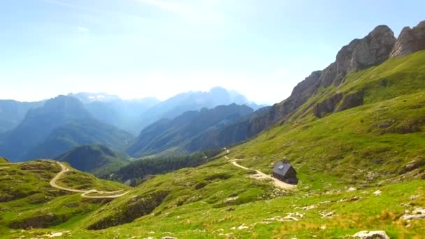 Dangerous Mountains Summer Day Ideal Climbing Hiking Driving — Stock Video