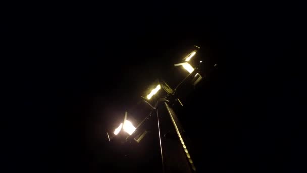 Street Small Lights Total Darkness — Vídeo de Stock