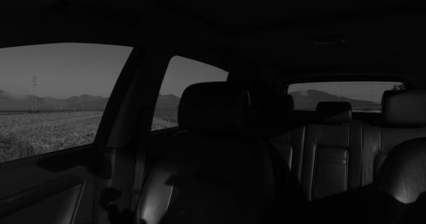 Observing Darkness Falling Car Interior — Stock video