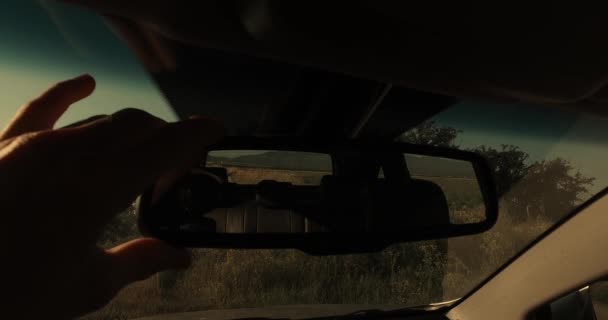 Темно Всередині Машини Ніхто Входить Викрадений Загублені Поодинці Спостерігаючи Відбувається — стокове відео