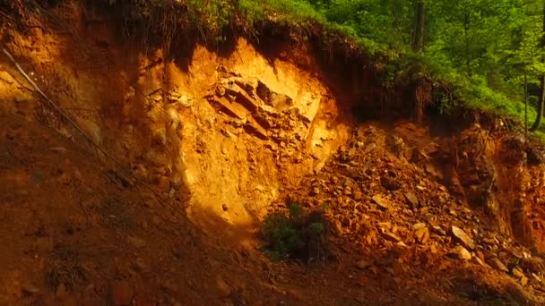 Big Debris Its Rocks Forest — Stockvideo