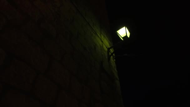 Street Small Lights Total Darkness — Stockvideo