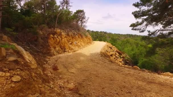 Spacerując Niebezpieczną Ścieżką Ostrymi Kamieniami — Wideo stockowe