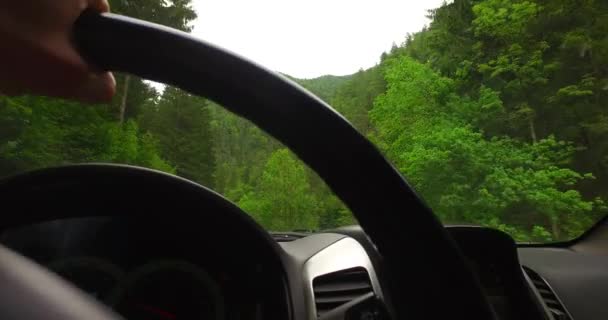 Roof View Car Running Mountain Road High Pace — Video