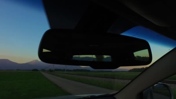 Observing Darkness Falling Car Interior — Wideo stockowe