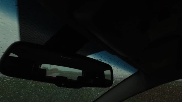 Observer Nature Pluvieuse Depuis Une Voiture Météo Déprimée Pluie Froid — Video