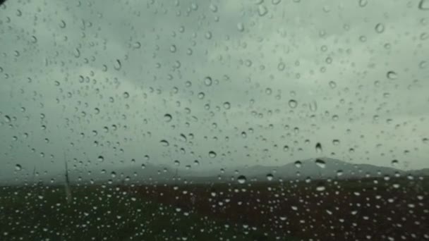 Observer Nature Pluvieuse Depuis Une Voiture Météo Déprimée Pluie Froid — Video