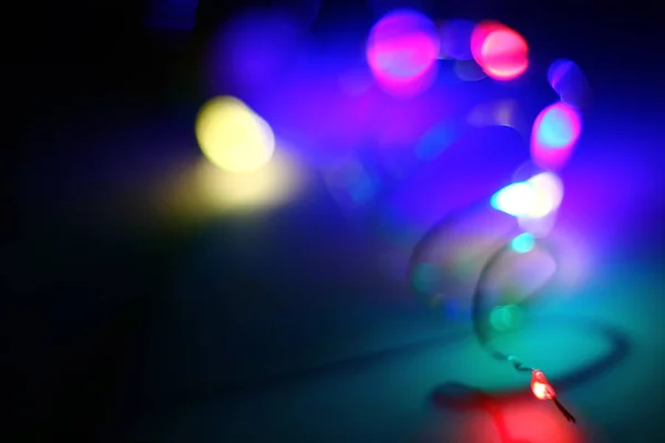 Abstract Night Vivid Colored Lights Led Out Focus Defocused Soft — Stock Photo, Image