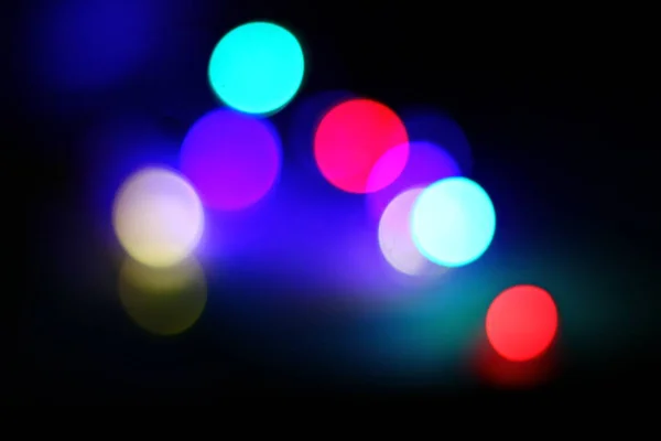Abstracte Nacht Levendige Gekleurde Lichten Geleid Onscherp Gedeocaliseerd Zacht Kleurrijk — Stockfoto
