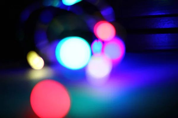 Abstrakte Nacht Lebhafte Farbige Lichter Geführt Unscharf Defokussiert Weich Farbenfroh — Stockfoto