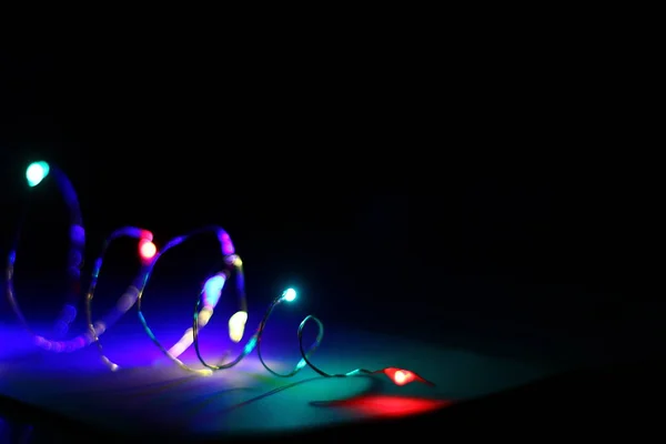 Abstracte Nacht Levendige Gekleurde Lichten Geleid Onscherp Gedeocaliseerd Zacht Kleurrijk — Stockfoto