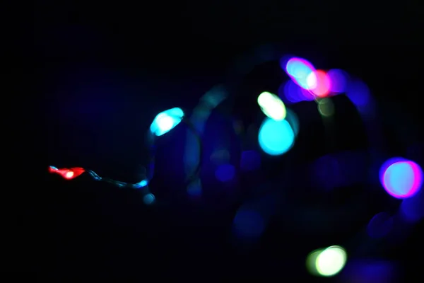 Abstrato Noite Luzes Coloridas Vívidas Led Desfocado Desfocado Macio Colorido — Fotografia de Stock