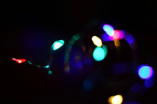 Abstrakte Nacht Lebhafte Farbige Lichter Geführt Unscharf Defokussiert Weich Farbenfroh — Stockfoto