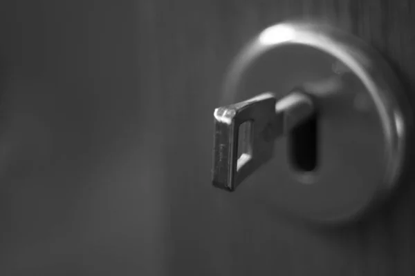 Close Key Keyhole Wooden Doors — Photo
