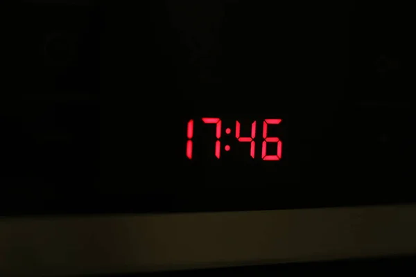 Red Digital Clock Black — Zdjęcie stockowe